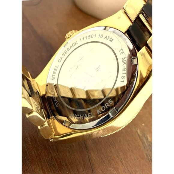 Michael Kors Women's Watch MK6151 Channing Quartz Gold Tortoise Shell 38mm - Picture 6 of 13
